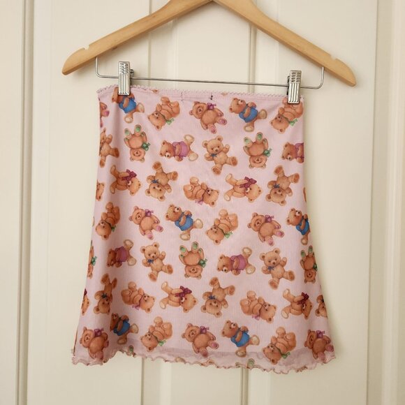 Delia's Dolls Kill Pink Teddy Bear Mini Skirt Cute Coquette Y2K Kawaii XS - Picture 3 of 9